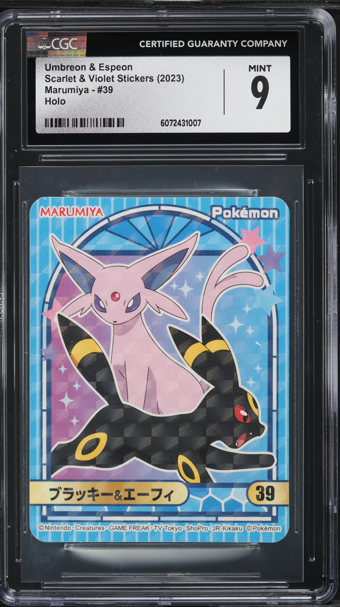 2023 Pokemon Japanese Marumiya SV Stickers Holo Umbreon & Espeon #39 CGC 9 MINT