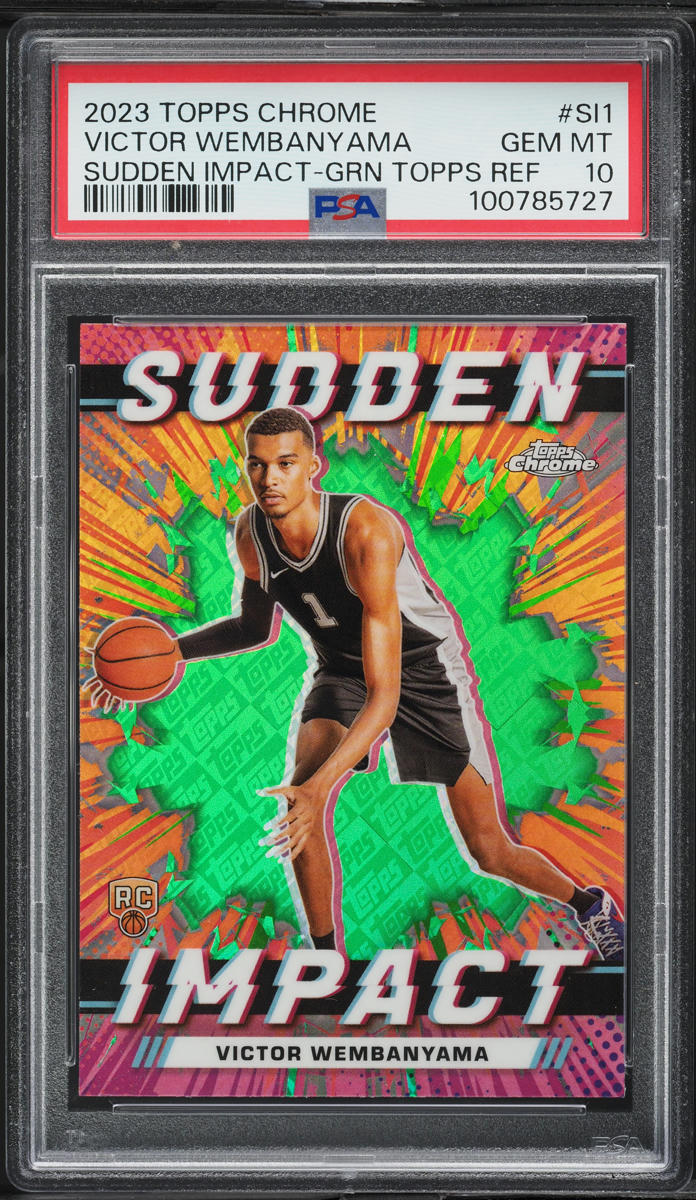 2023 Topps Chrome Sudden Green Victor Wembanyama ROOKIE #SI1 PSA 10 GEM MINT