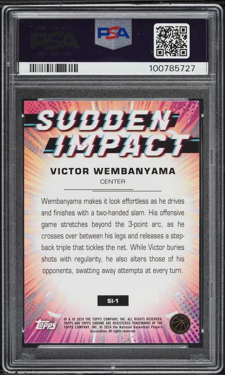 2023 Topps Chrome Sudden Green Victor Wembanyama ROOKIE #SI1 PSA 10 GEM MINT