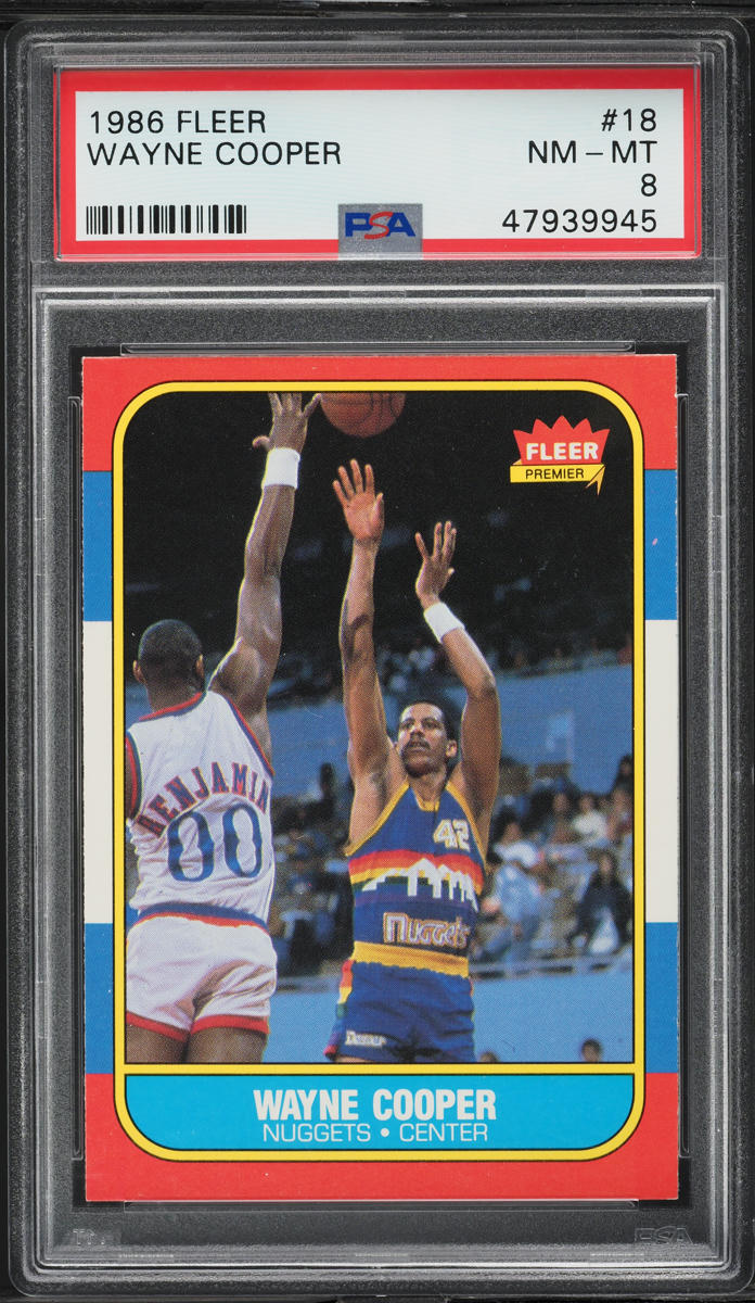 1986 Fleer Basketball Wayne Cooper #18 PSA 8 NM-MT