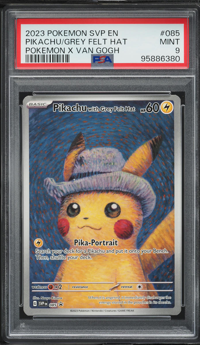 2023 Pokemon SV Black Star Promo Van Gogh Pikachu With Grey Felt Hat #85 PSA 9