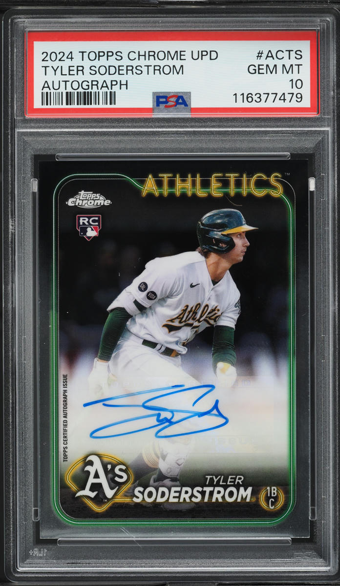 2024 Topps Chrome Update Tyler Soderstrom RC AUTO #ACTS PSA 10 GEM MINT
