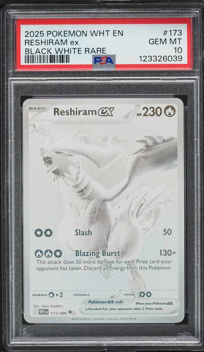 2025 Pokemon WhIte Flare Black White Full Art Reshiram EX #173 PSA 10 GEM  MINT on Fanatics Collect