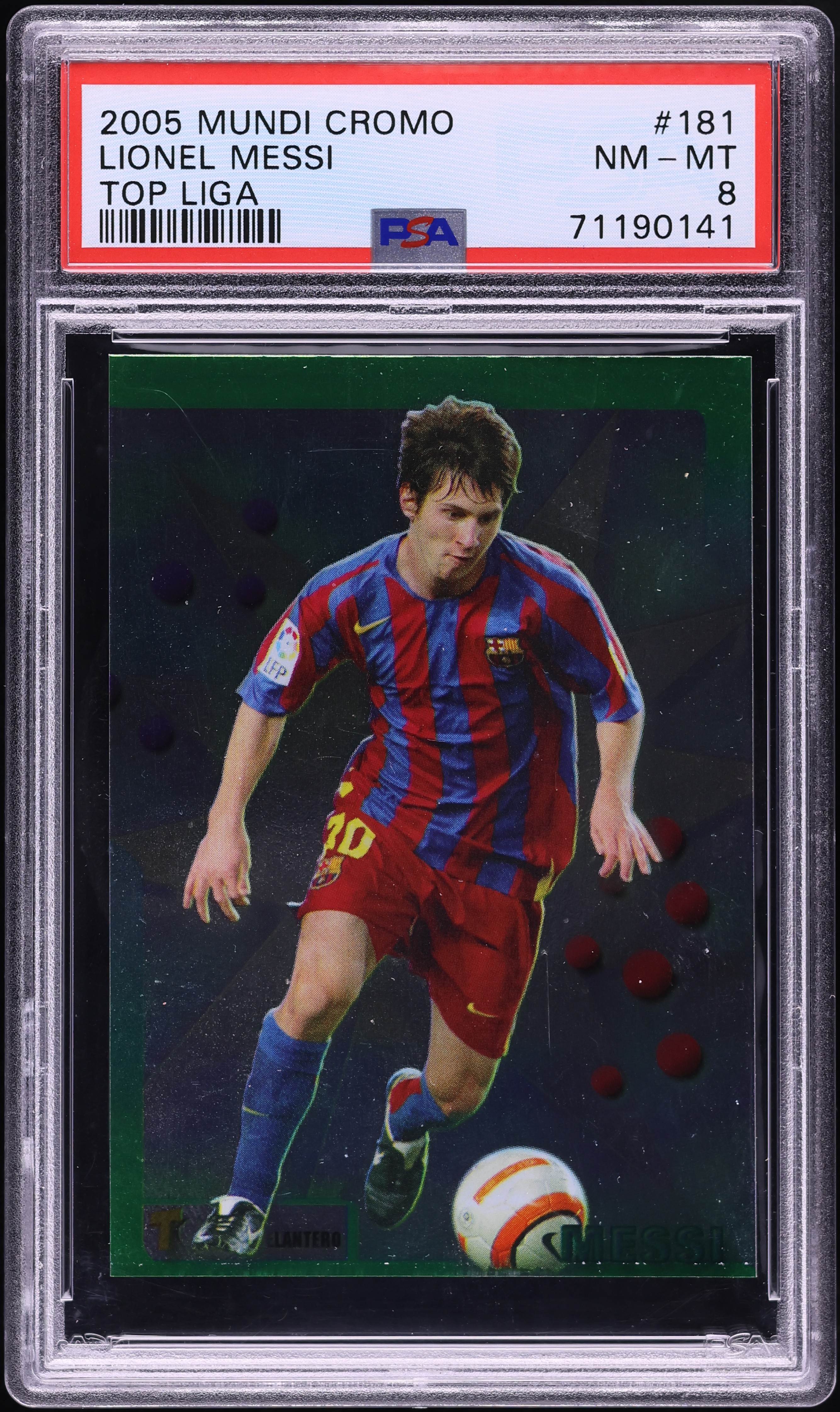 2005 Mundi Cromo Top Liga Lionel Messi #181 PSA 8 NM-MT on