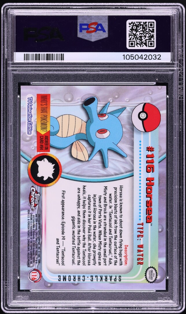 2000 Topps Chrome Pokemon T.V. Sparkle Horsea #116 PSA 10 GEM MINT