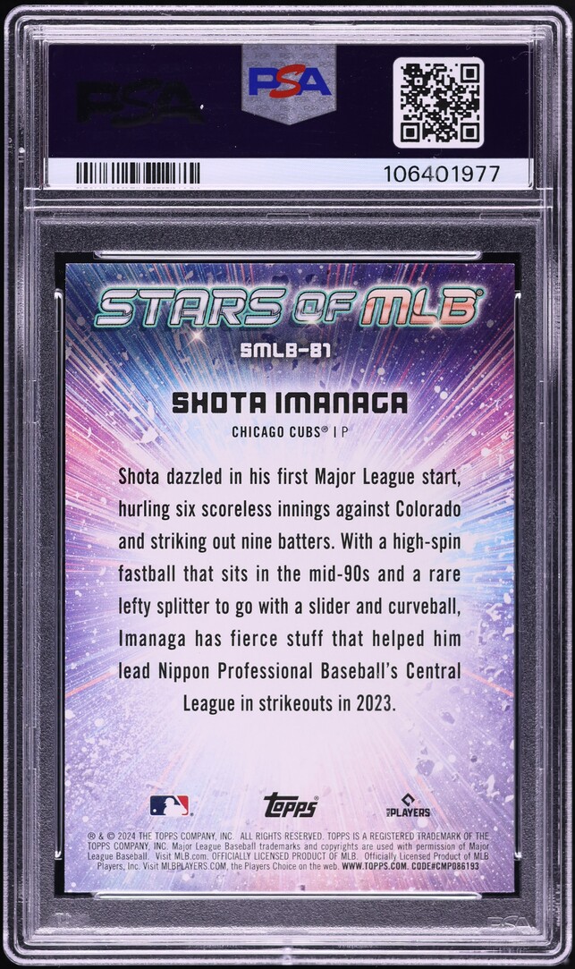 2024 Topps Stars Of MLB Shota Imanaga ROOKIE #SMLB-81 PSA 6 EXMT