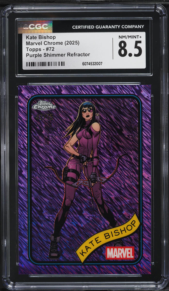 2025 Topps Chrome Marvel Purple Shimmer Refractor Kate Bishop /75