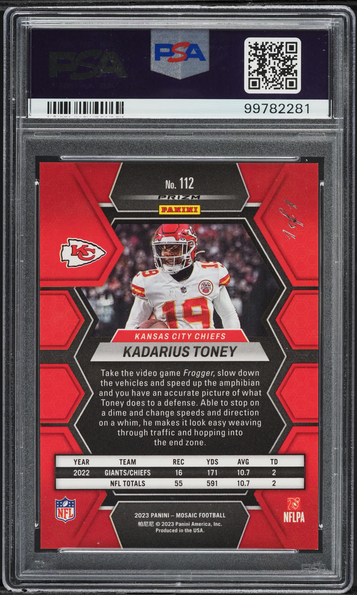 2023 Panini Mosaic Black Kadarius Toney 1/1 #112 PSA 9 MINT