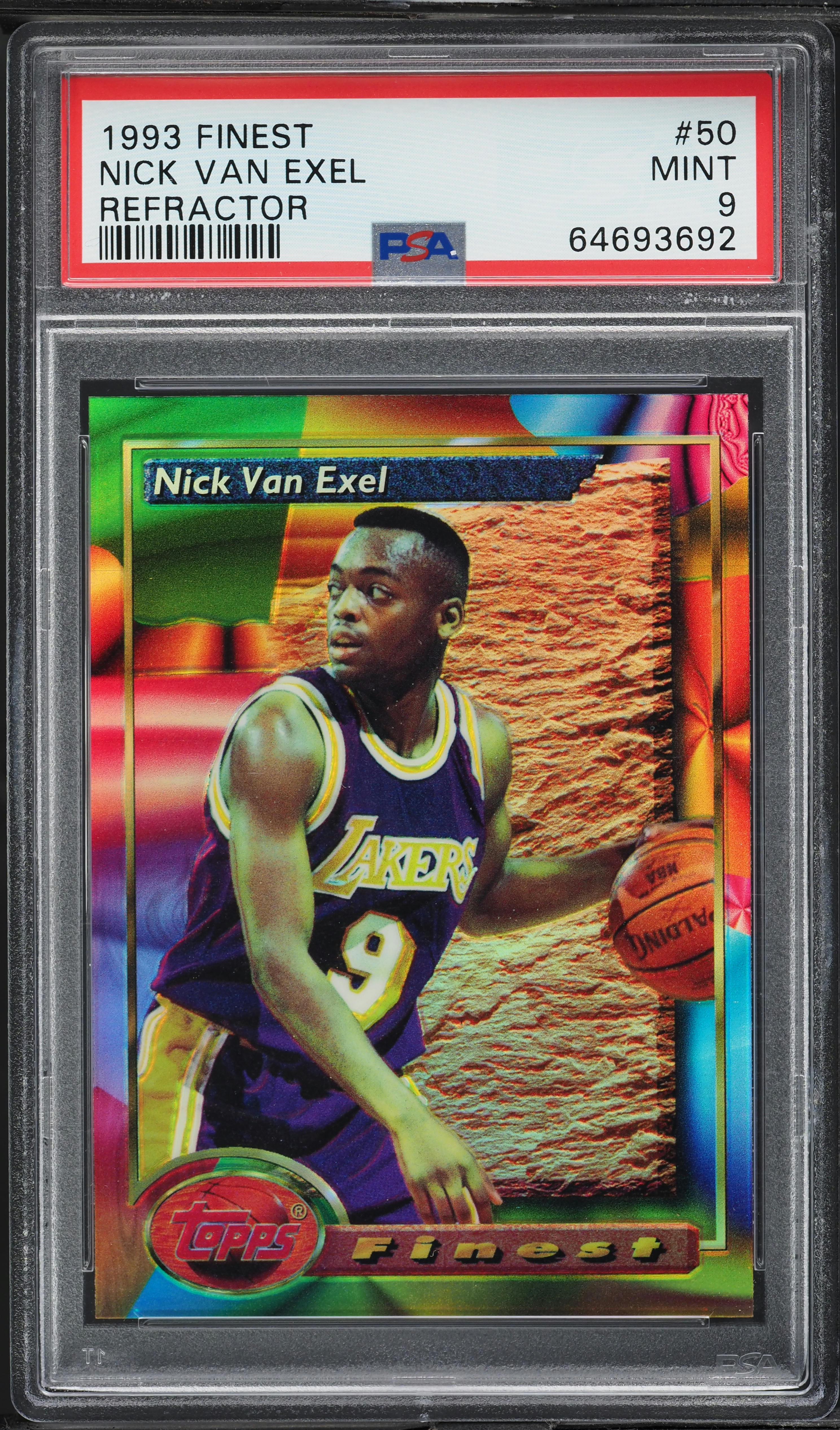 1993 Finest Refractor Nick Van Exel ROOKIE #50 PSA 9 MINT on