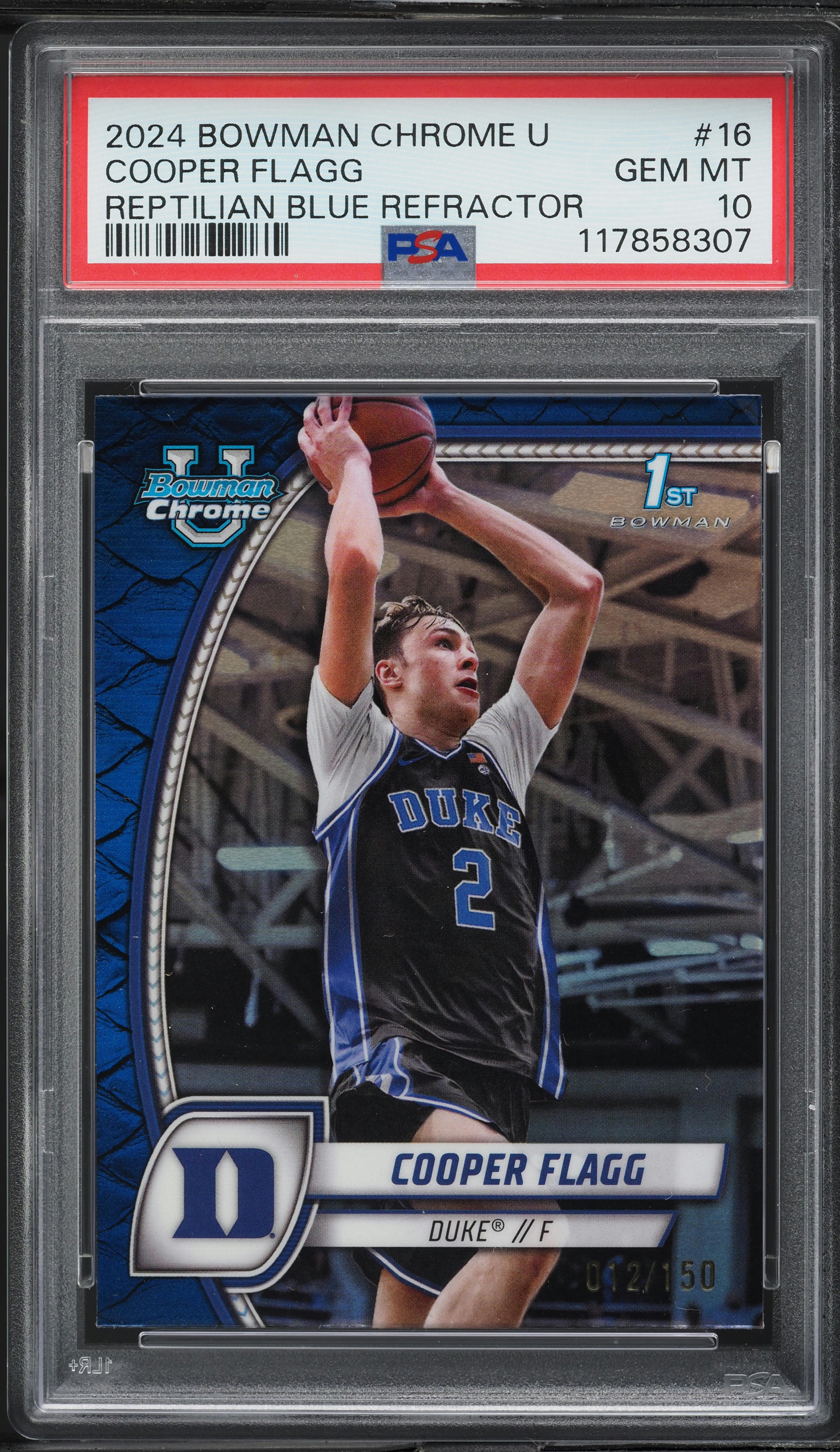 2024 Bowman Chrome U Reptilian Blue Refractor Cooper Flagg ROOKIE 