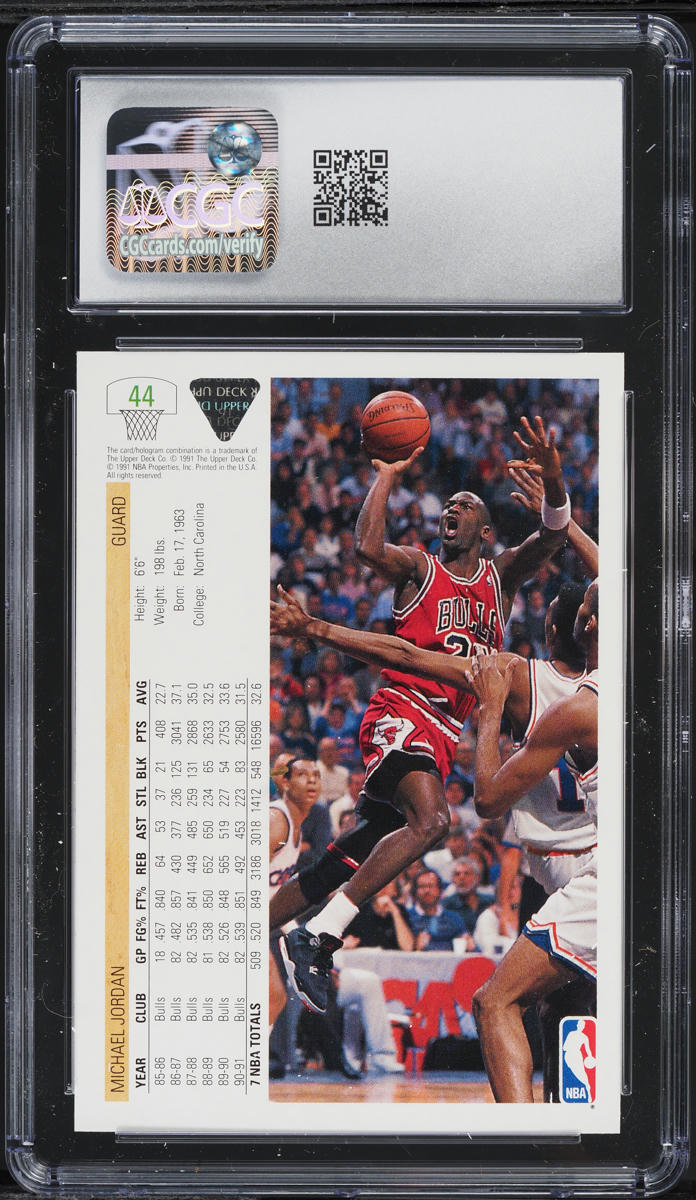 1991 Upper Deck Basketball Michael Jordan #44 CGC 9 MINT