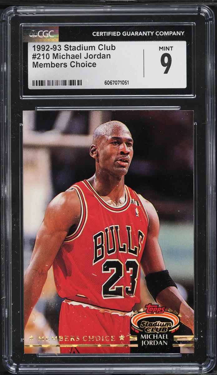 1992 Stadium Club Members Choice Michael Jordan #210 CGC 9 MINT