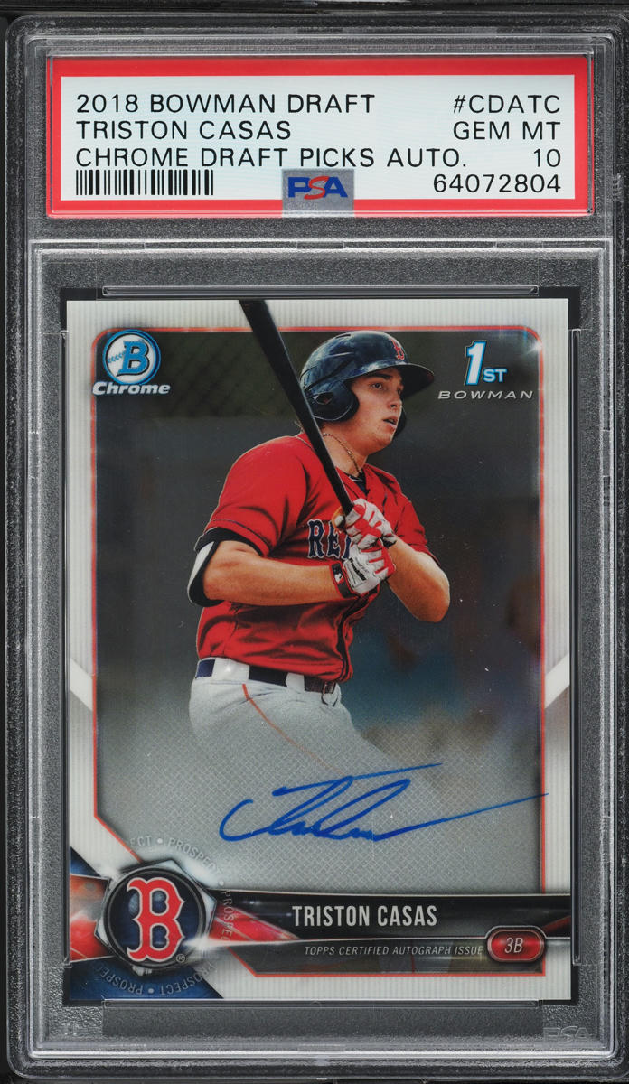 2018 Bowman Chrome Draft Triston Casas PROSPECT AUTO #CDATC PSA 10 GEM MINT
