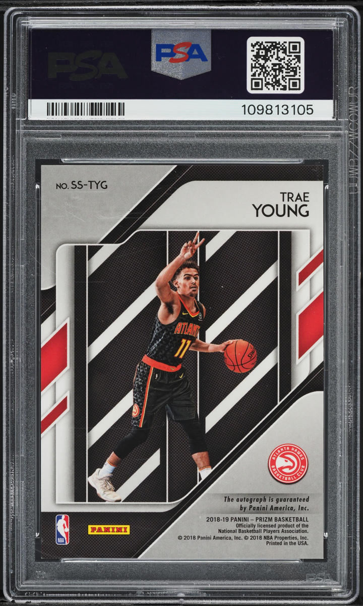 2018 Panini Prizm Sensational Trae Young ROOKIE AUTO #SS-TYG PSA 9 MINT