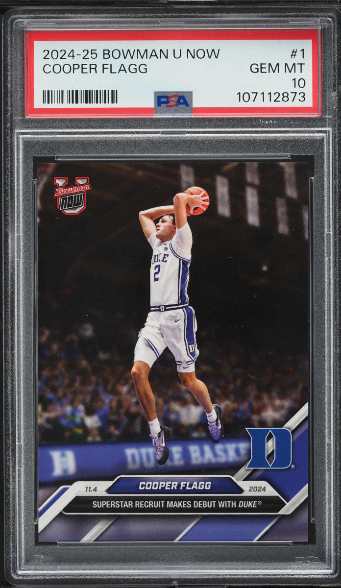 2024 Bowman University Now Cooper Flagg ROOKIE #1 PSA 10 GEM MINT
