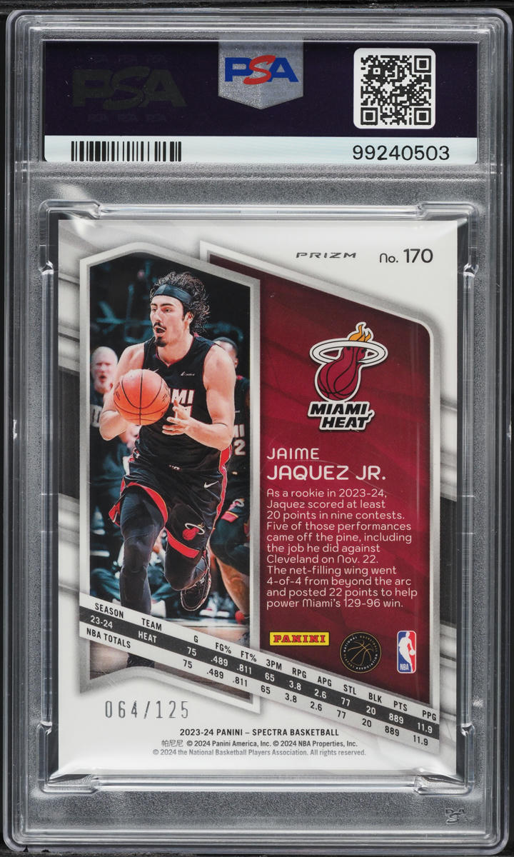 2023 Panini Spectra Celestial Jaime Jaquez Jr. ROOKIE /125 #170 PSA 10 GEM MINT