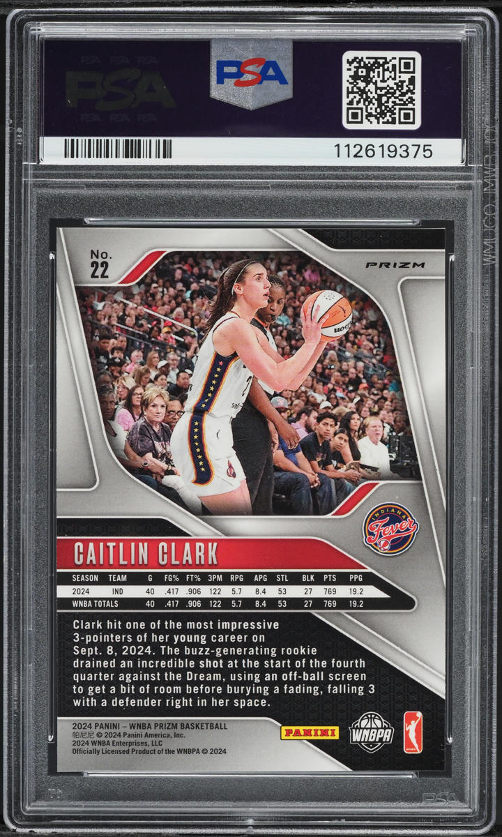 2024 Panini Prizm WNBA Orange Ice Caitlin Clark ROOKIE #22 PSA 10 GEM MINT