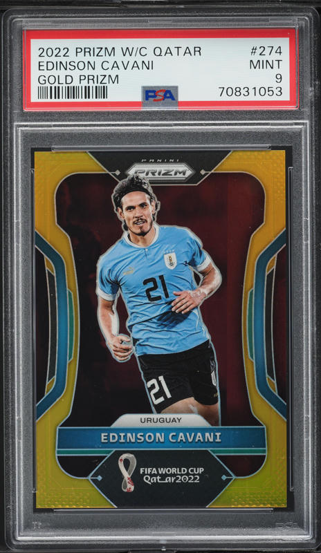 2022 Panini Prizm World Cup Qatar Gold Edinson Cavani /10 #274 PSA