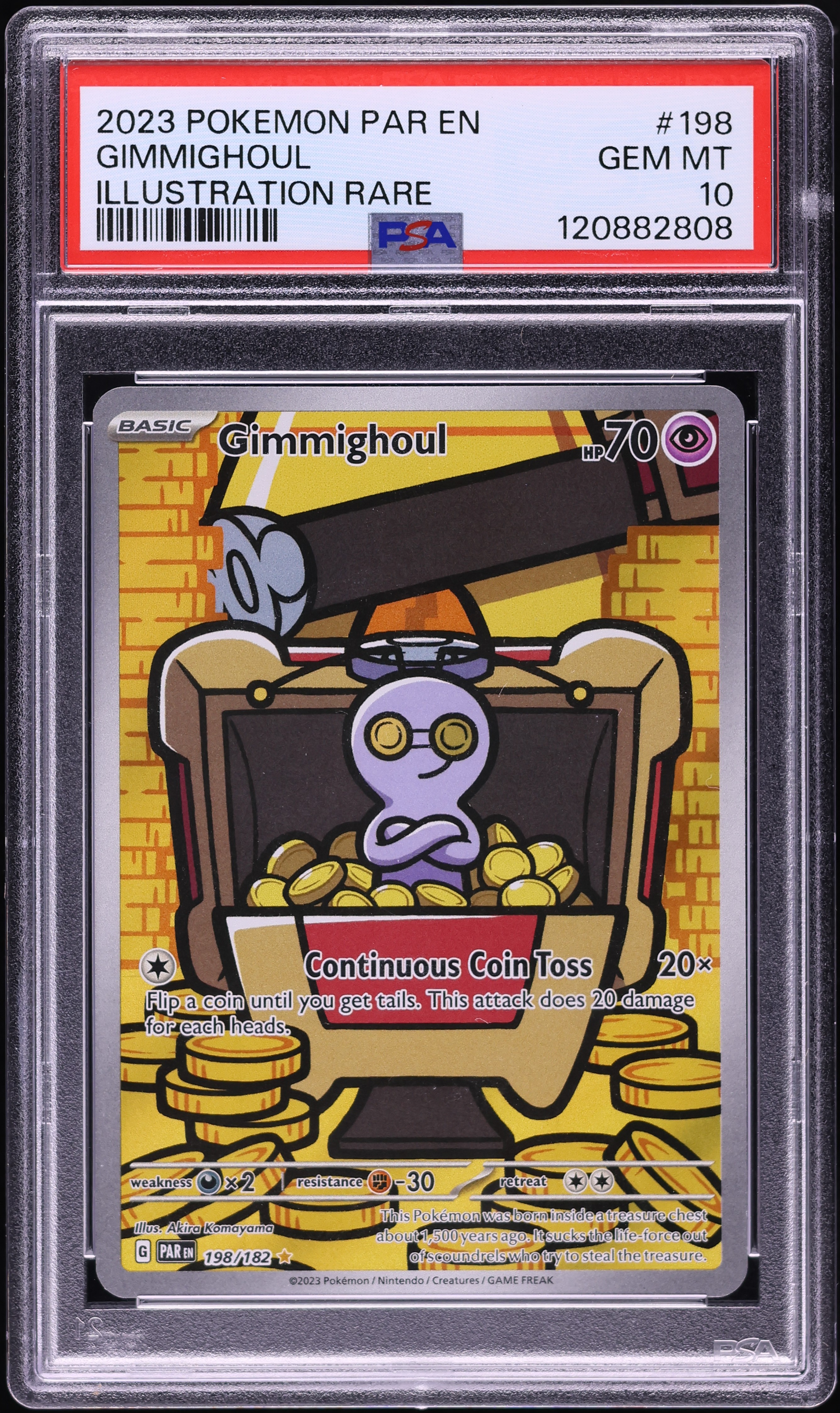 2023 Pokemon Scarlet & Violet Paradox Rift IR Gimmighoul #198 PSA