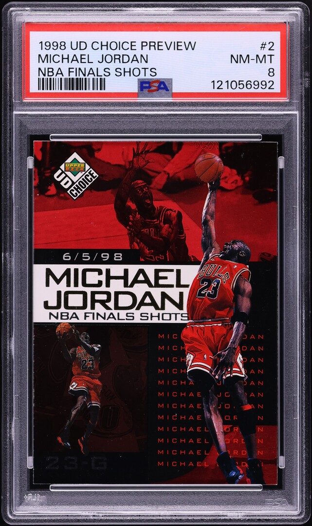 1998 Upper Deck Choice Preview NBA Finals Shots Michael Jordan #2 PSA 8 NM-MT