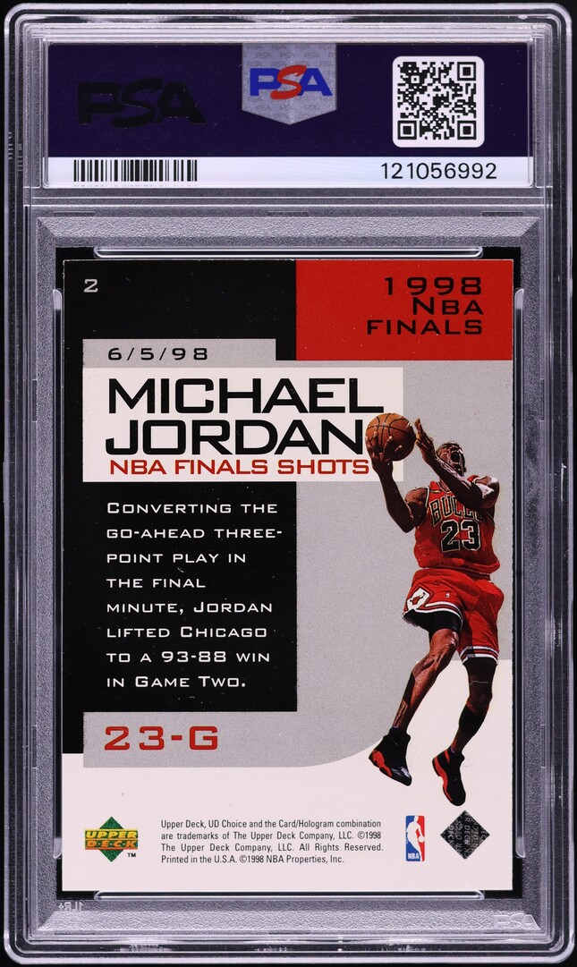 1998 Upper Deck Choice Preview NBA Finals Shots Michael Jordan #2 PSA 8 NM-MT