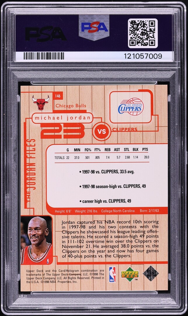 1998 Upper Deck MJ Living Legend Michael Jordan #146 PSA 10 GEM MINT