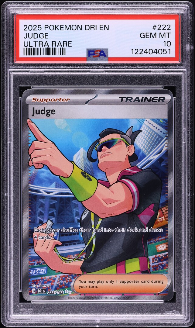 2025 Pokemon Dri En-Destined Rivals Full Art Judge #222 PSA 10 GEM