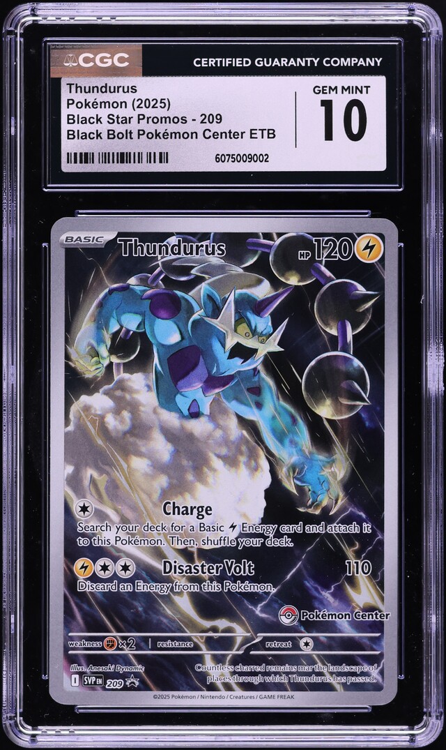 2025 Pokemon SV Black Bolt Pokemon Center ETB Thundurus #209 CGC 10 GEM MINT on Fanatics Collect 2025 Pokemon SV Black Bolt Pokemon Center ETB Thundurus #209 CGC 10 GEM MINT on Fanatics Collect