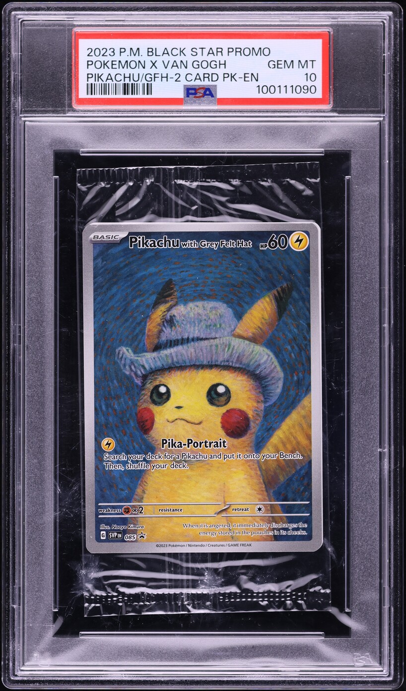 2023 Pokemon SV Black Star Promo Van Gogh Pikachu With Grey Felt Hat #85 PSA 10