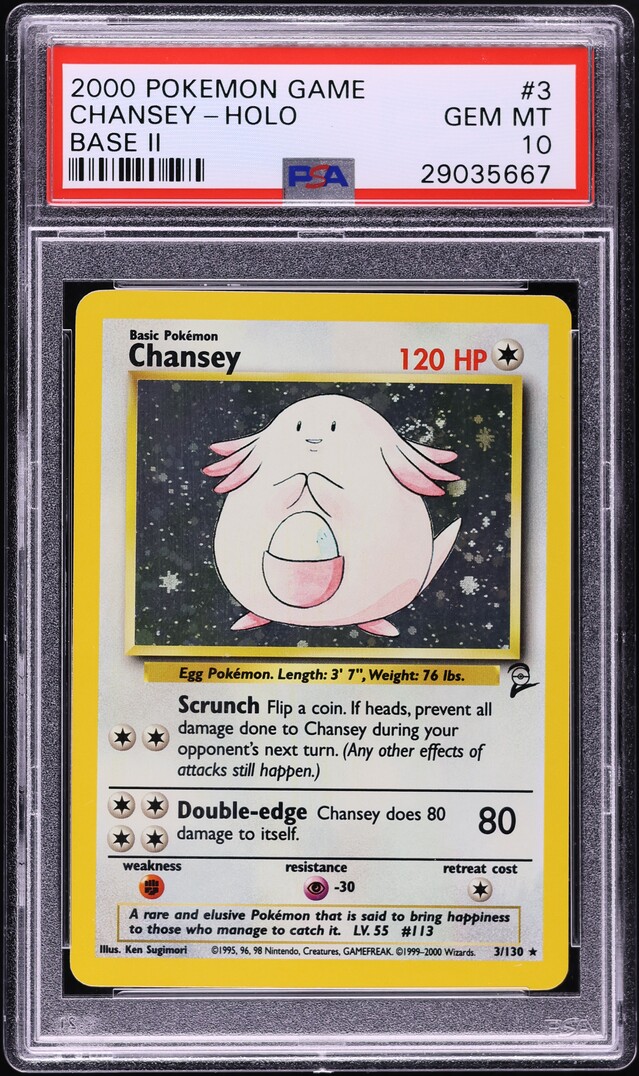 2000 Pokemon Base Set 2 Holo Chansey #3 PSA 10 GEM MINT