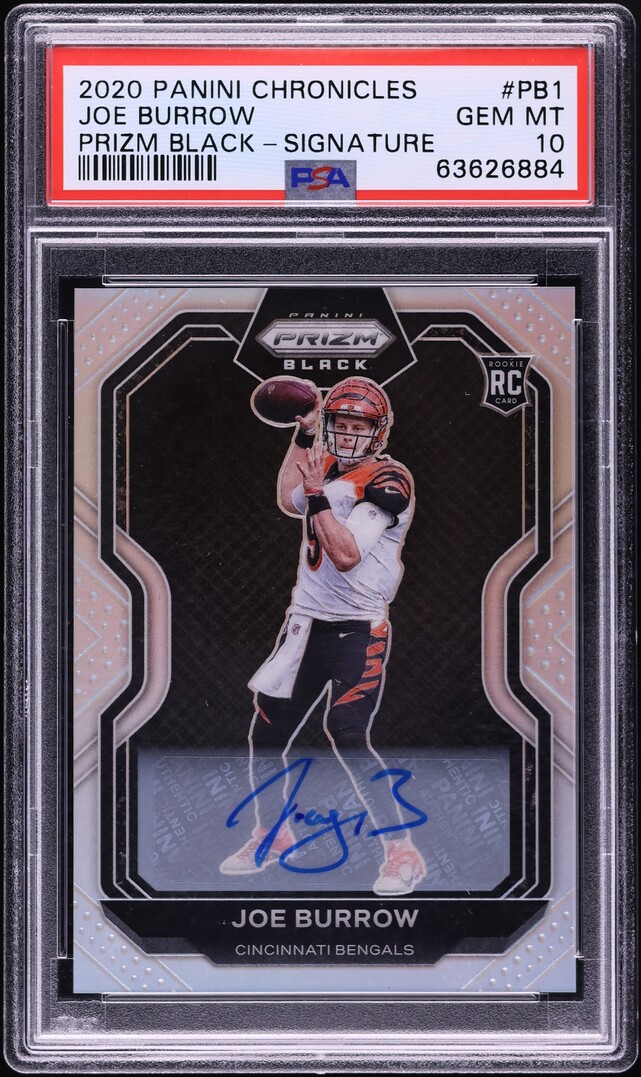 2020 Panini Chronicles Prizm Black Joe Burrow ROOKIE AUTO #PB-1