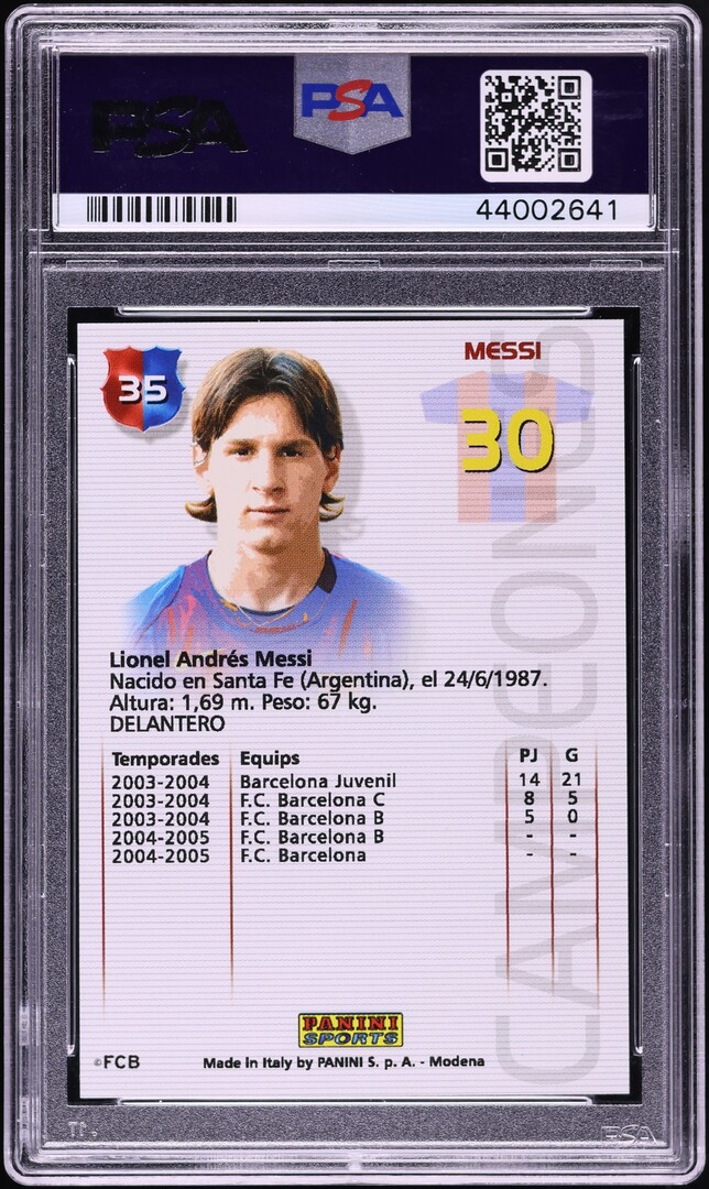 2004 Panini Sports Mega Cracks Campeon Lionel Messi ROOKIE #35 PSA 10 GEM MINT