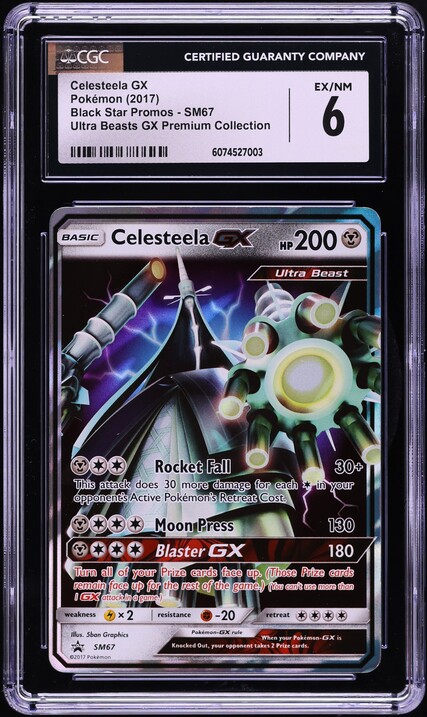 2017 Pokemon Sun & Moon Black Star Promo Celesteela GX #SM67 CGC 6 EXMT
