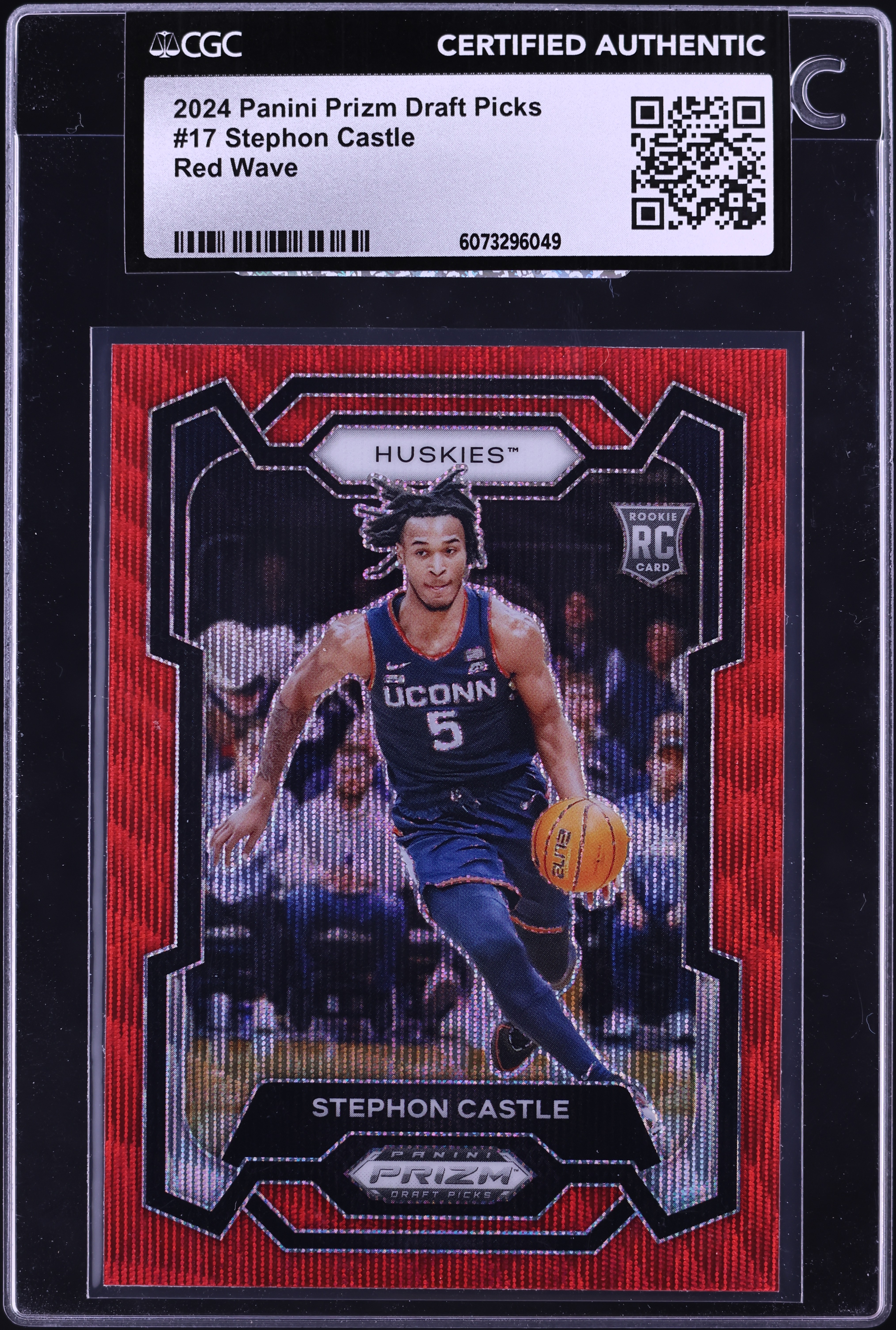 2024 Panini Prizm Draft Picks Red Wave Stephon Castle ROOKIE #17 