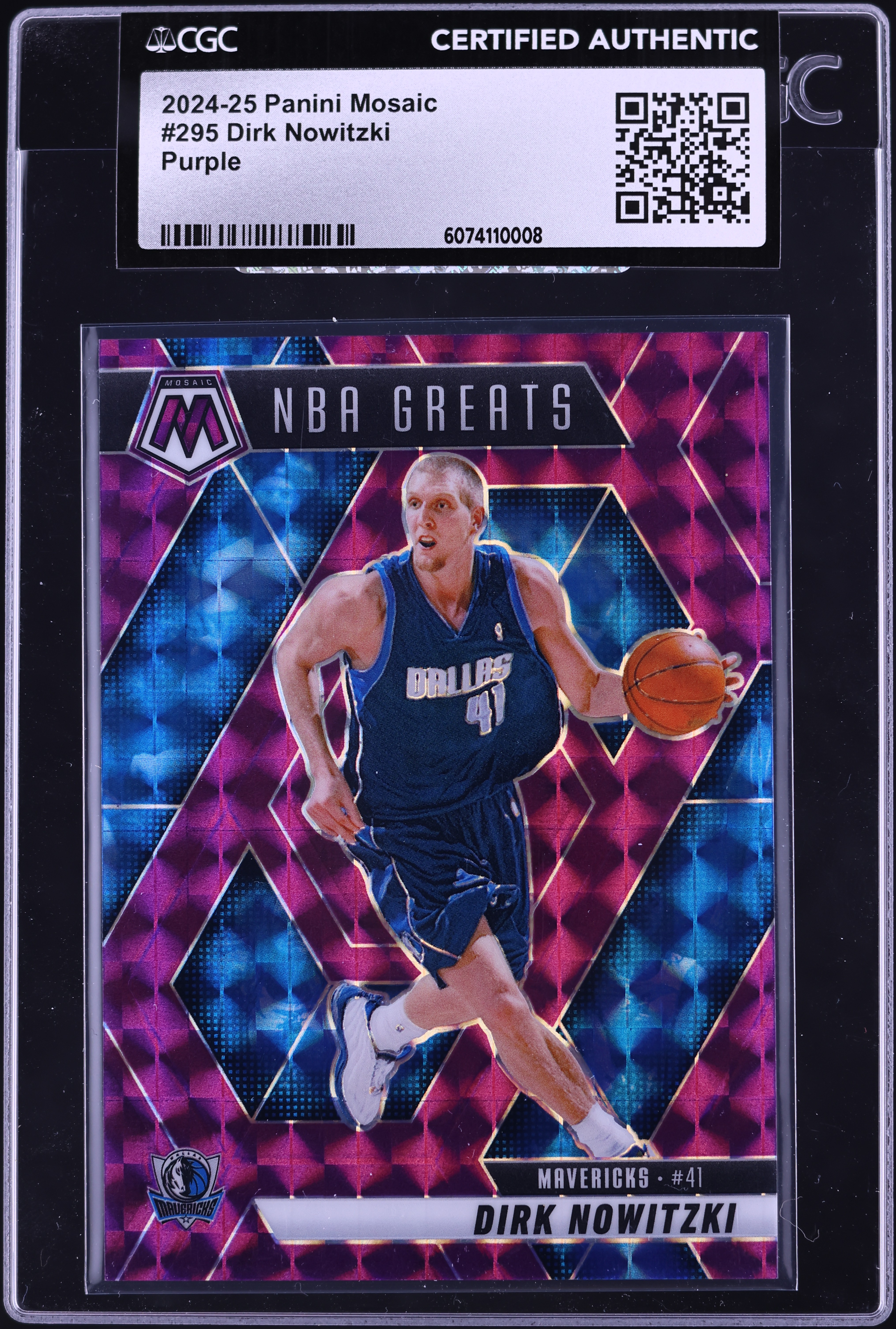 2024 Panini Mosaic Purple Dirk Nowitzki /99 #295 CGC AUTH on