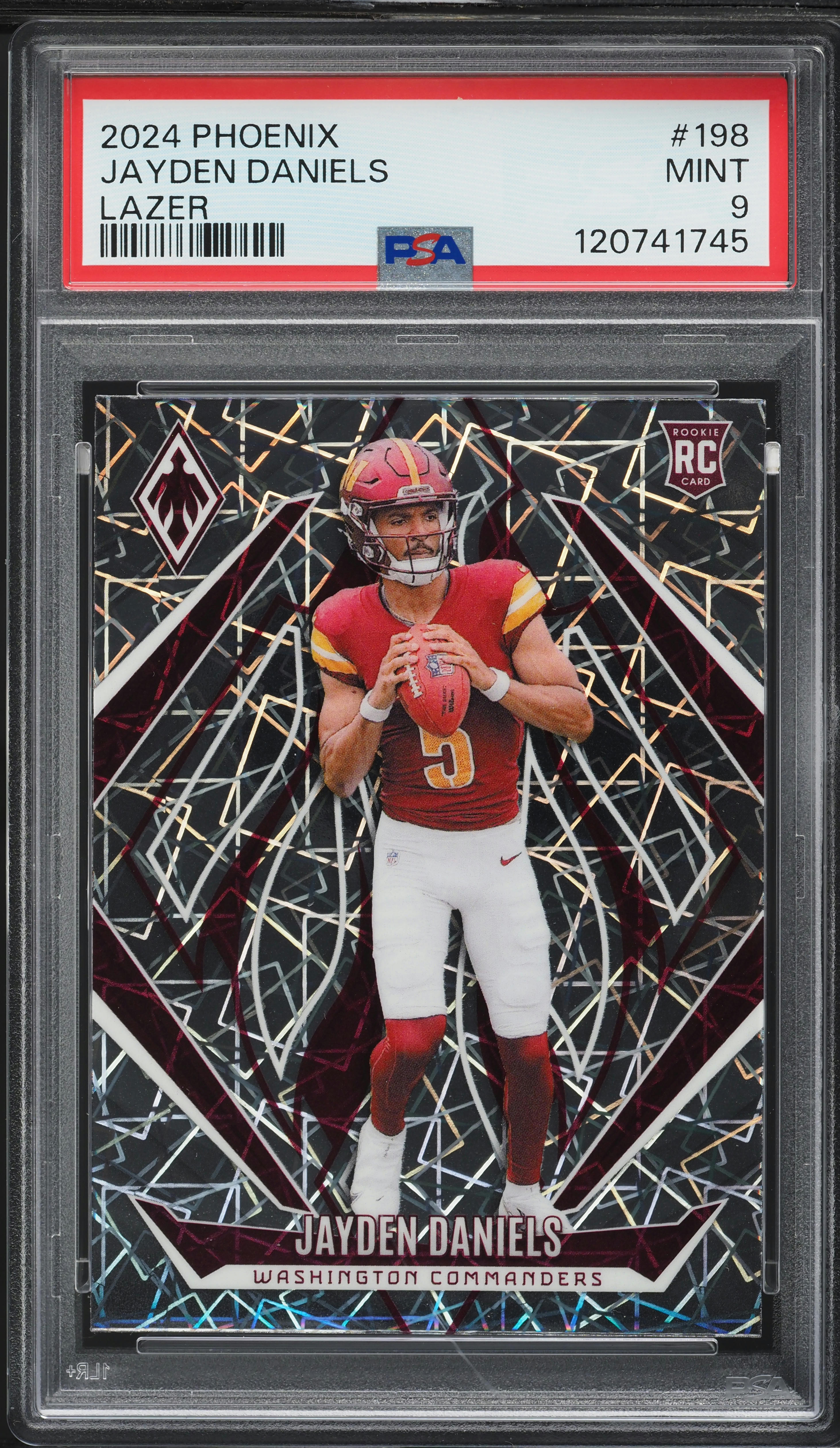 2024 Panini Phoenix Lazer Jayden Daniels ROOKIE #198 PSA 9 MINT on