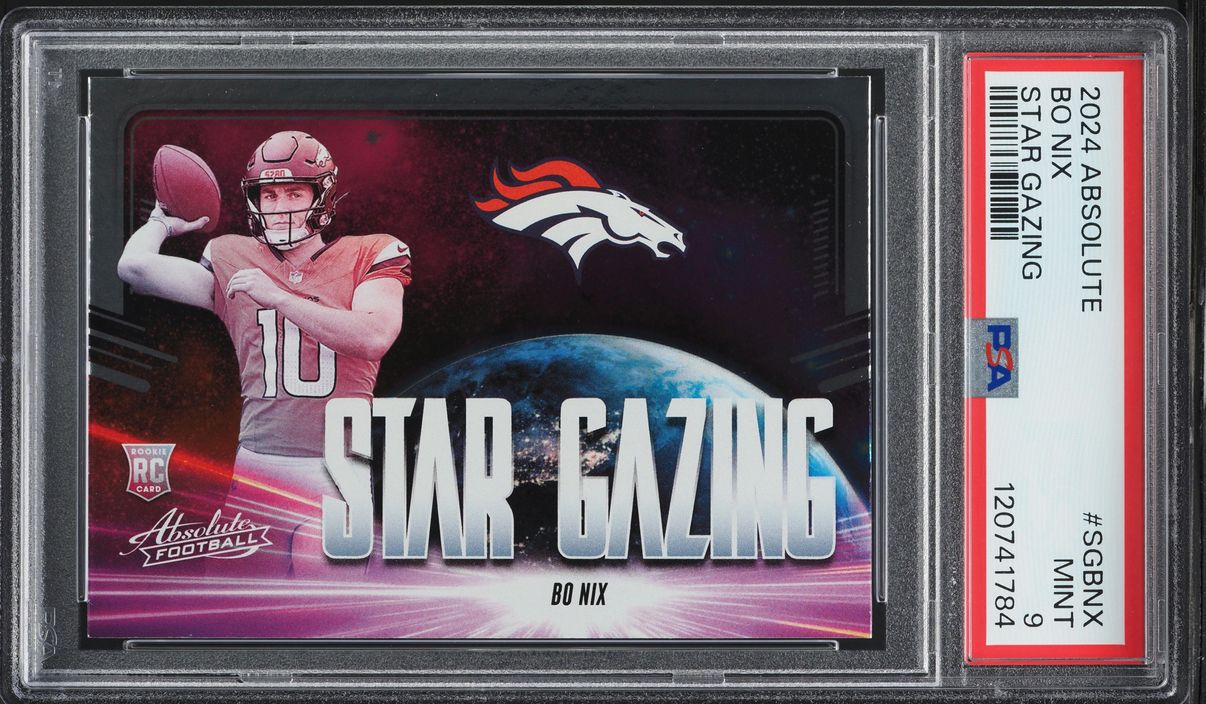 2024 Absolute Football Star Gazing Bo Nix ROOKIE #SG-BNX PSA 9 MINT
