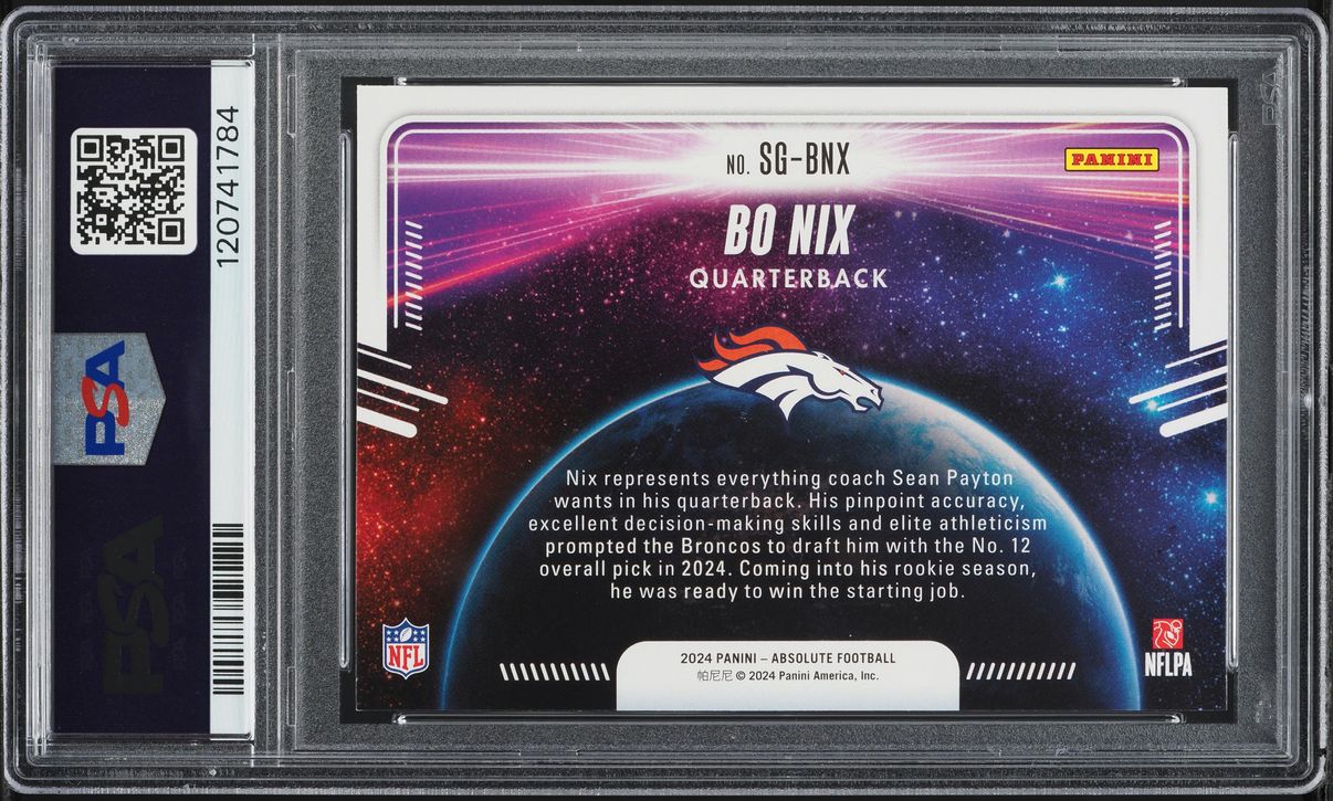 2024 Absolute Football Star Gazing Bo Nix ROOKIE #SG-BNX PSA 9 MINT