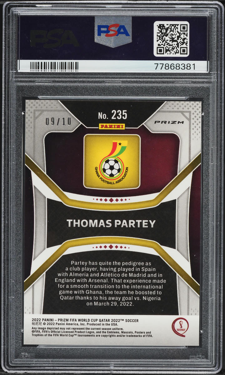 2022 Panini Prizm World Cup Qatar Gold Thomas Partey /10 #235 PSA
