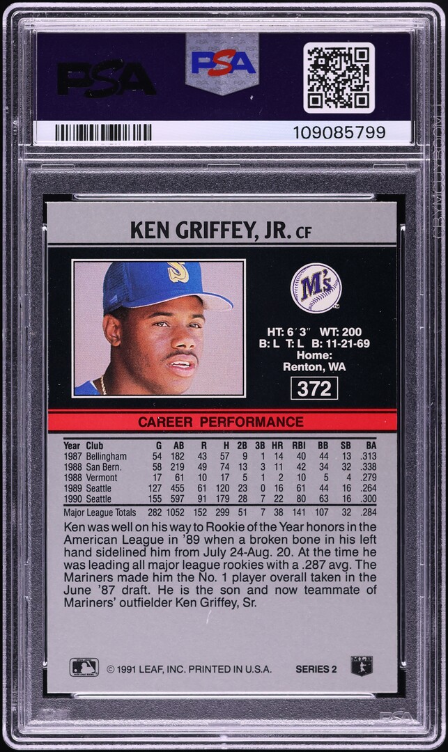 1991 Leaf Ken Griffey Jr. #372 PSA 8.5 NM-MT+