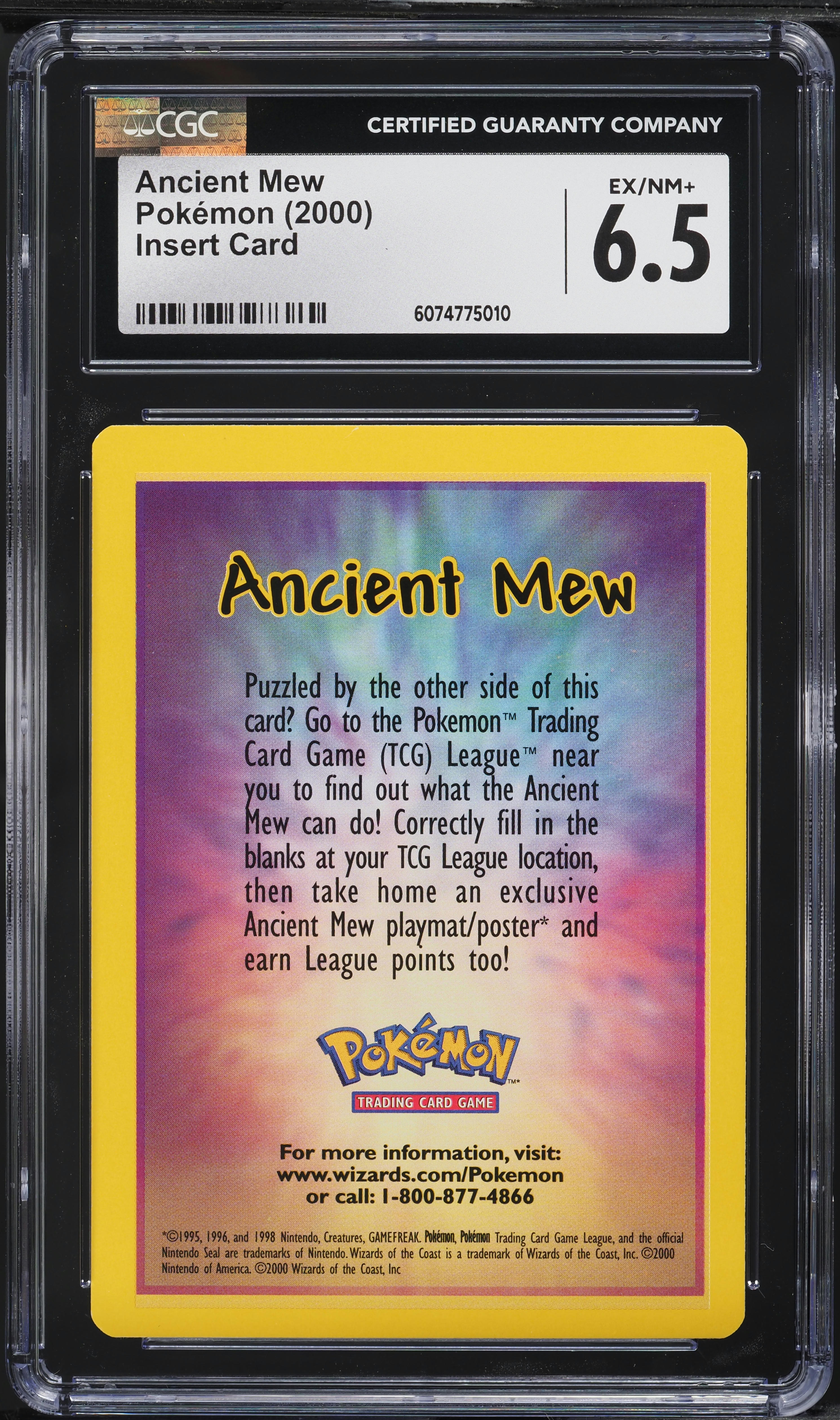 2000 Pokemon Insert Card Ancient Mew CGC 6.5 EXMT+ on Fanatics Collect