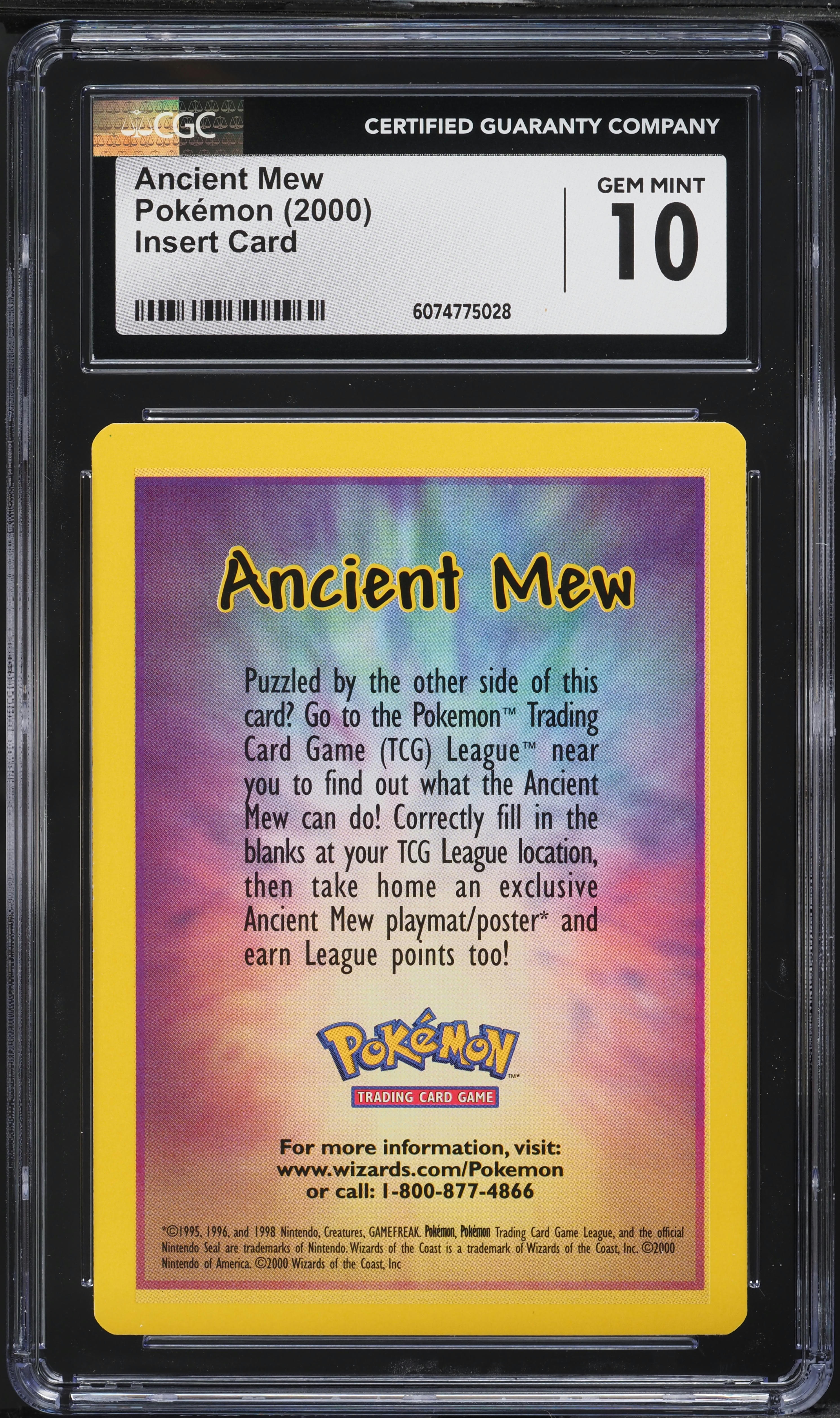 2000 Pokemon Insert Card Ancient Mew CGC 10 GEM MINT on Fanatics