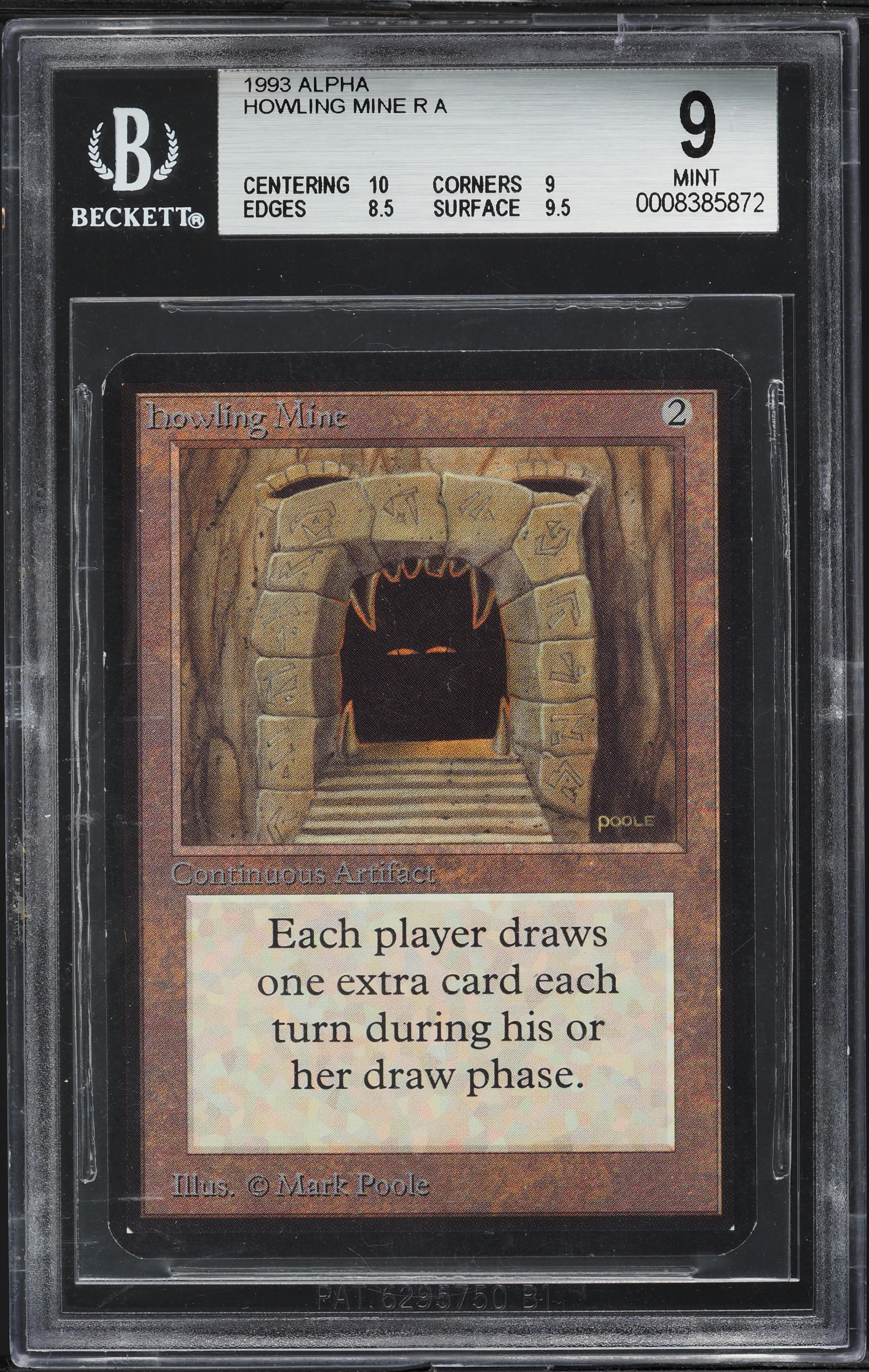 1993 Magic The Gathering MTG Alpha Howling Mine BGS 9 MINT on