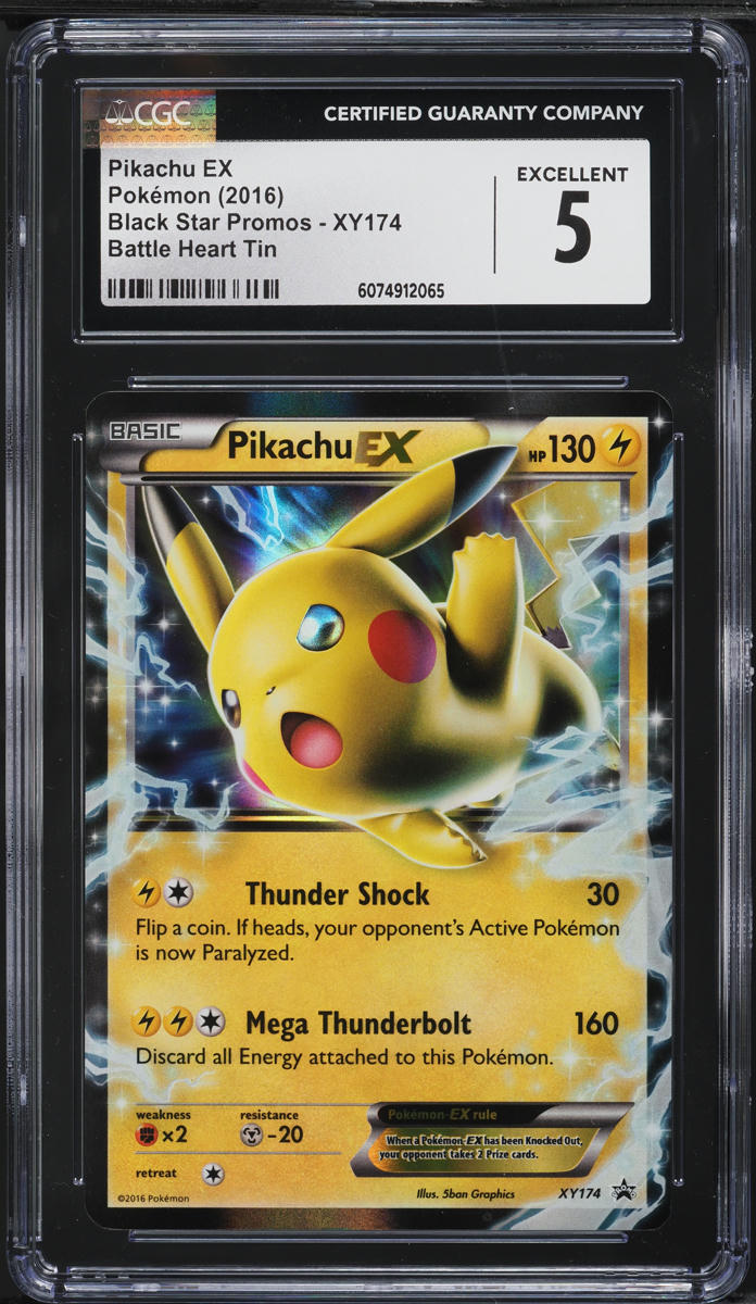 2016 Pokemon XY Black Star Promos Battle Heart Tin Pikachu EX #XY174 CGC 5  EX on Fanatics Collect