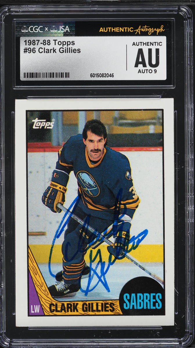 1987 Topps Hockey Clark Gillies AUTO #96 JSA CGC AUTH