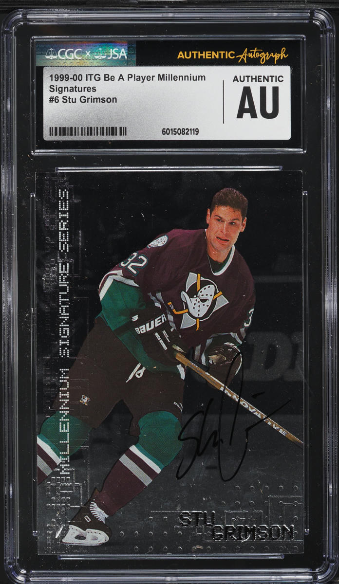 1999 ITG Be A Player Millennium Signatures Stu Grimson AUTO #6 JSA CGC AUTH