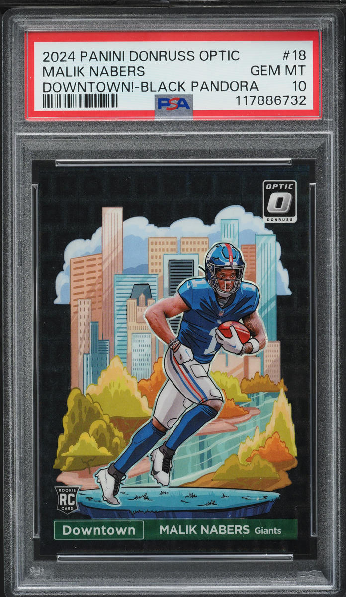 2024 Donruss Optic Downtown Black Pandora Malik Nabers ROOKIE /25 #18 PSA 10