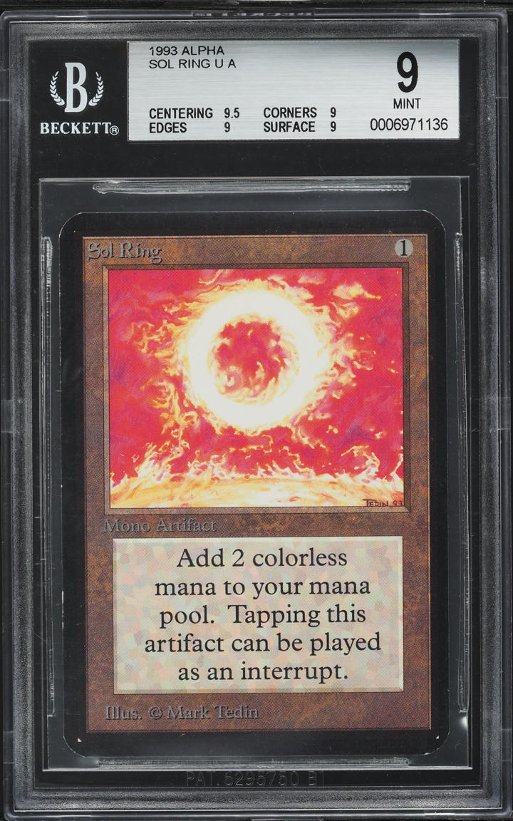 1993 Magic The Gathering MTG Alpha Sol Ring BGS 9 MINT