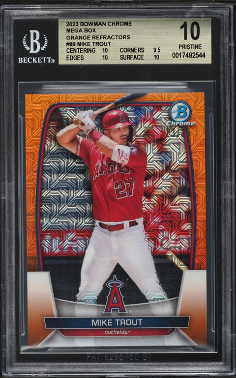 2023 Topps Tribute Triple Mike Trout PATCH /199 #TR-MT CGC AUTH on