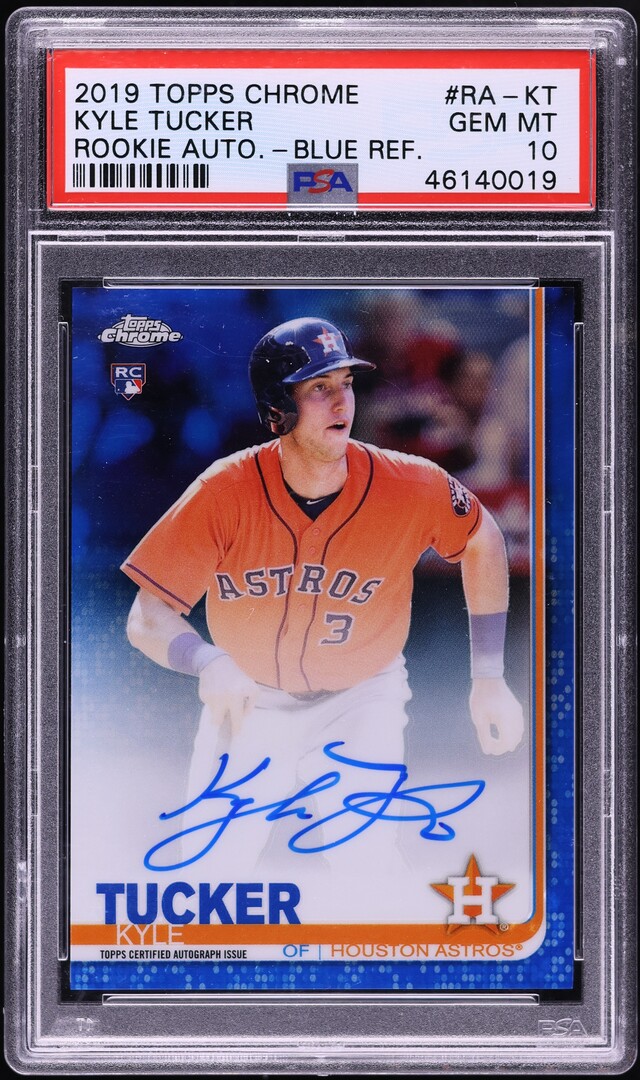 2019 Topps Chrome Blue Refractor Kyle Tucker ROOKIE AUTO /150 #RA-KT PSA 10 GEM